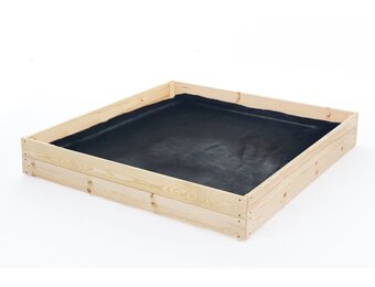 Moestuinbak - kweekbak - 120x100x18 cm - hout - met gronddoek