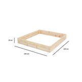 Moestuinbak - kweekbak - 120x100x18 cm - hout - met gronddoek