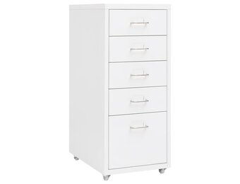 vidaXL Ladeblok verrijdbaar 28x41x69 cm metaal wit