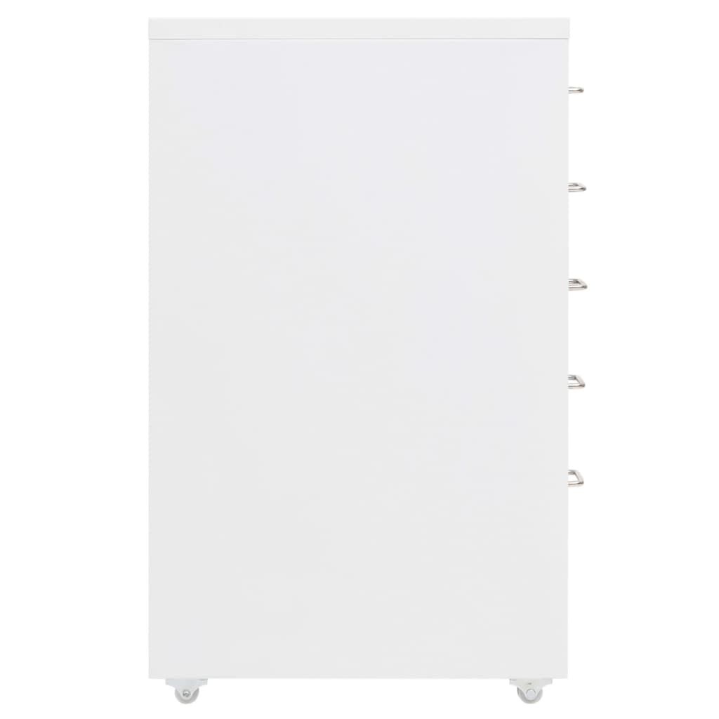 vidaXL Ladeblok verrijdbaar 28x41x69 cm metaal wit