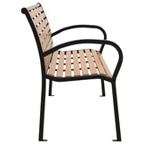 vidaXL Tuinbank 116 cm staal en HKC zwart en bruin
