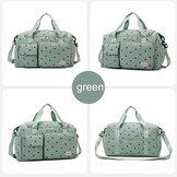 Stijlvolle Corduroy Sporttas en Reistas met Schoenvak - Groen - 48 x 27 x 24 cm