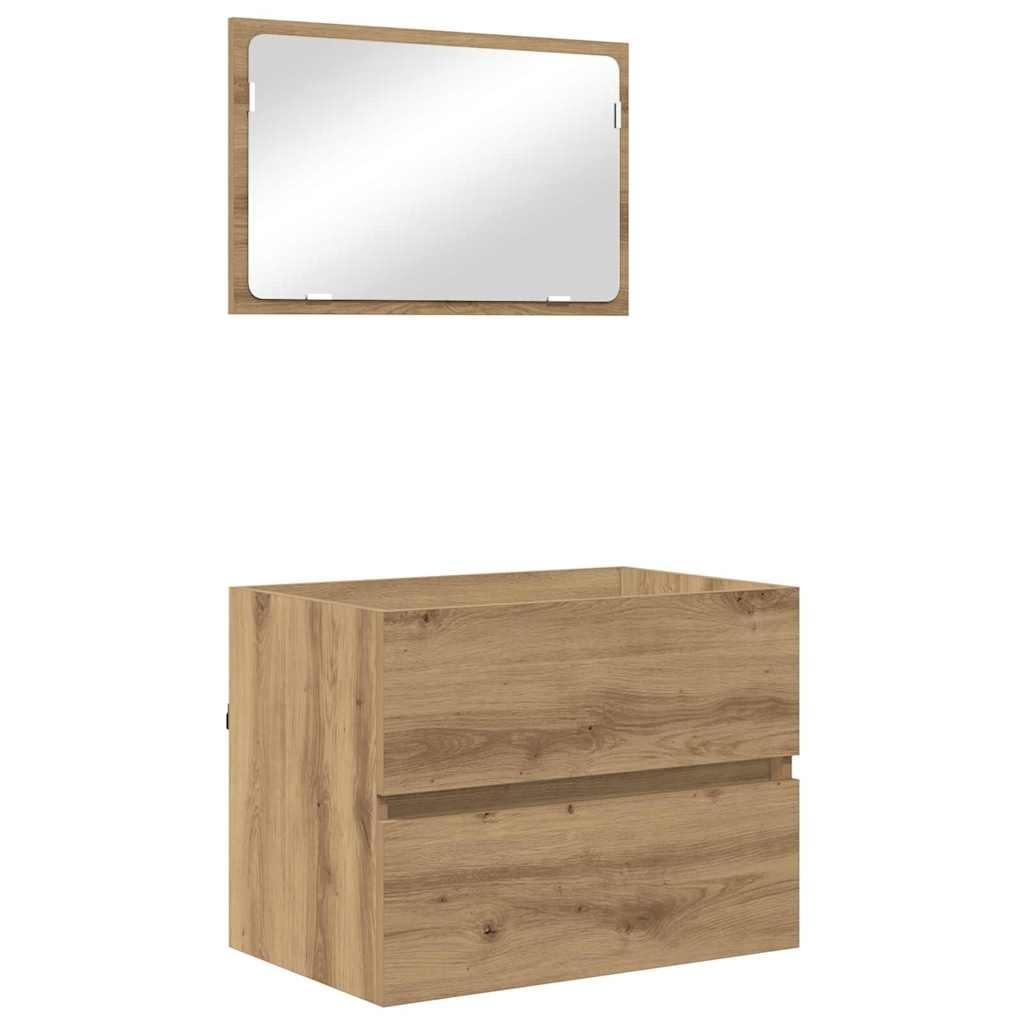 vidaXL Badkamermeubelset met lade 2 pcs Artisan Eiken 57 x 37 x 45 cm