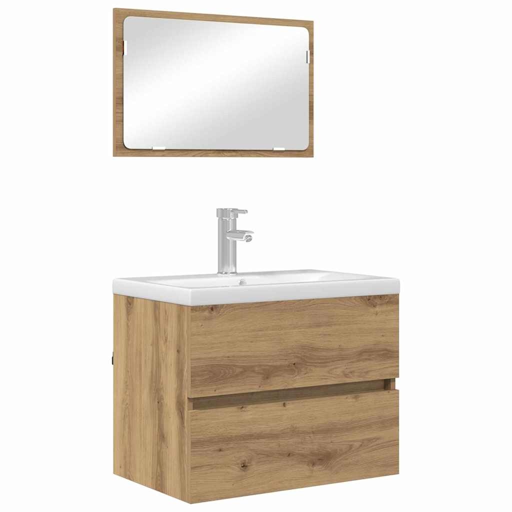 vidaXL Badkamermeubelset met lade 2 pcs Artisan Eiken 57 x 37 x 45 cm