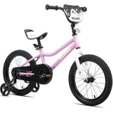 KEANO Lexicon 12 inch kinderfiets voor jongens en meisjes van 2 tot 4 jaar, met steunwielen, roze