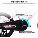 KEANO Lexicon 12 inch kinderfiets voor jongens en meisjes van 2 tot 4 jaar, met steunwielen, roze
