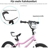 KEANO Lexicon 12 inch kinderfiets voor jongens en meisjes van 2 tot 4 jaar, met steunwielen, roze