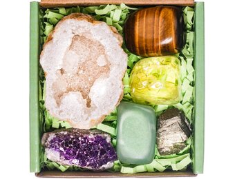 Crystals and Healing Stones Set for Anxiety, Relaxation Spiritual Crystals Gift for Meditation, Manifestation, Zen, Reiki, Fengshui (Abundance)