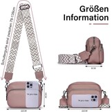 GASSDA Crossbody Bag voor dames, kleine schoudertas voor dames, brede riem, PU-leer, handtas voor dames met afneembare schouderriem