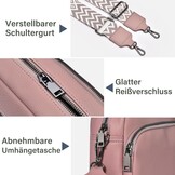 GASSDA Crossbody Bag voor dames, kleine schoudertas voor dames, brede riem, PU-leer, handtas voor dames met afneembare schouderriem