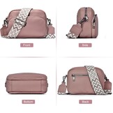 GASSDA Crossbody Bag voor dames, kleine schoudertas voor dames, brede riem, PU-leer, handtas voor dames met afneembare schouderriem