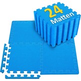 Antislip Puzzelmatten voor Fitness | 24 Stuks Blauw | 56% Korting