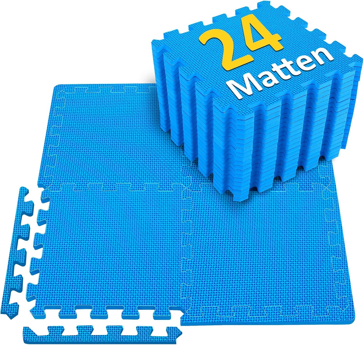 Antislip Puzzelmatten voor Fitness | 24 Stuks Blauw | 56% Korting