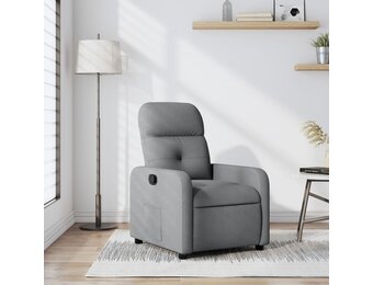 vidaXL Fauteuil verstelbaar stof lichtgrijs