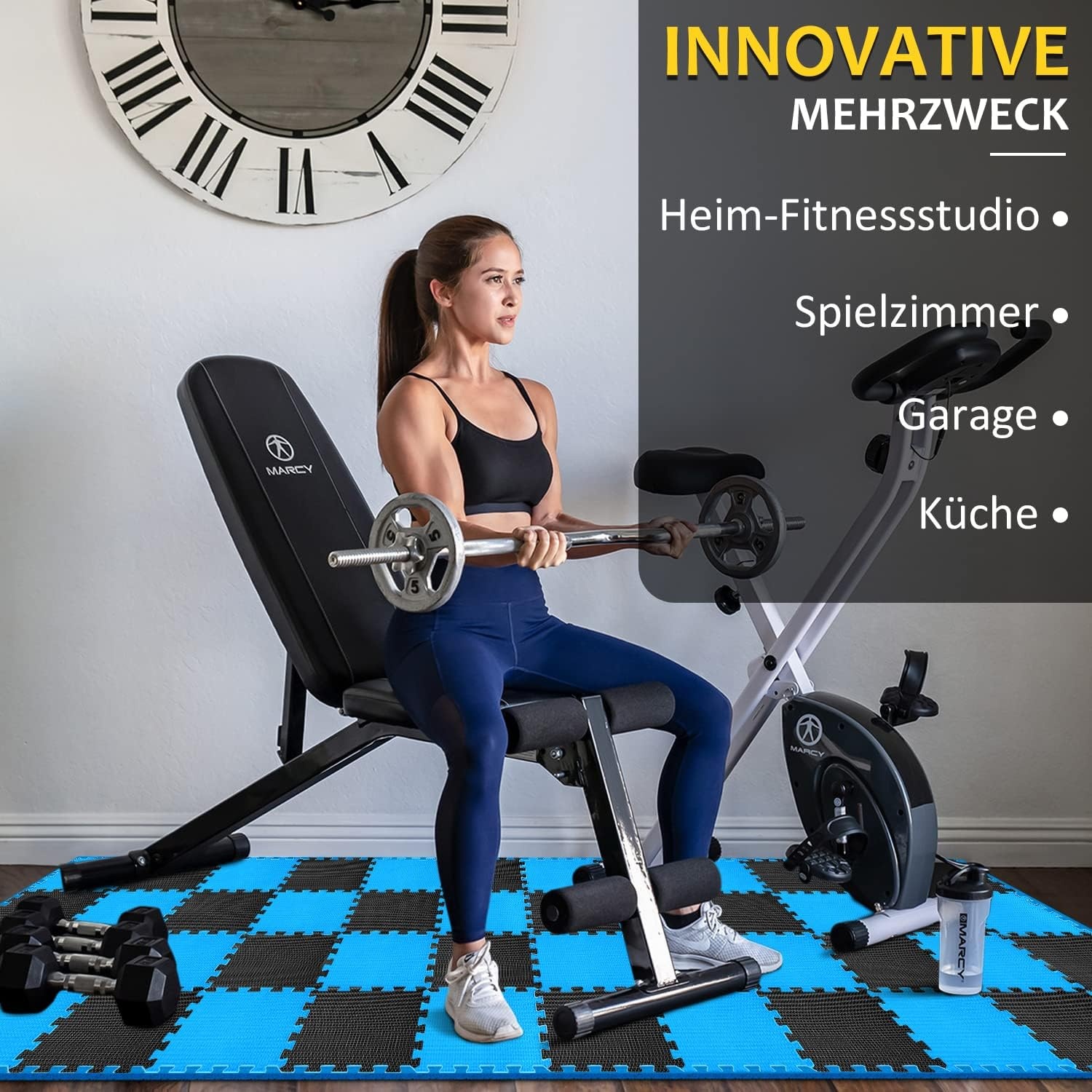 Antislip Puzzelmatten voor Fitness | 24 Stuks Blauw | 56% Korting