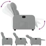 vidaXL Fauteuil verstelbaar stof lichtgrijs
