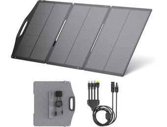 BigBlue 150W Portable Solar Panel ETFE, Foldable Solar Modules N-Type 20.8V/9.23A With Standard, IP68 Waterproof, Portable Solar Charger With 5 Connection Types For Charging Stations, Camping, Motorhomes - Maat 150W