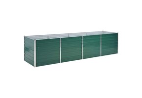 Verhoogde Plantenbak Groen Gegalvaniseerd Staal 320x80x77 cm - 34% Korting!