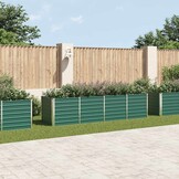Verhoogde Plantenbak Groen Gegalvaniseerd Staal 320x80x77 cm - 34% Korting!