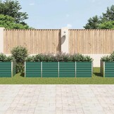 Verhoogde Plantenbak Groen Gegalvaniseerd Staal 320x80x77 cm - 34% Korting!