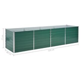 Verhoogde Plantenbak Groen Gegalvaniseerd Staal 320x80x77 cm - 34% Korting!