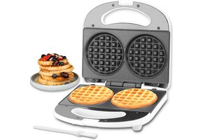 Dubbel Mini Wafelijzer Wit - 50% Korting!