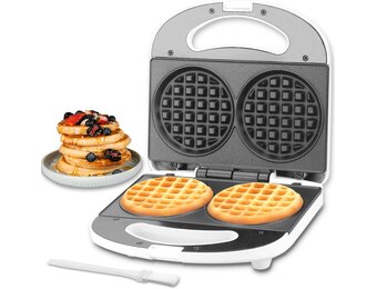 Dubbel Mini Wafelijzer met 33% Korting | Snel & Eenvoudig