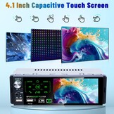 1 DIN Autoradio 4.1 inch met Bluetooth, Touchscreen, FM/AM/RDS en Achteruitrijcamera