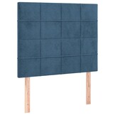 2x Hoofdbord Fluweel Donkerblauw 100x5x78/88 cm - 34% Korting