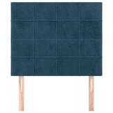 2x Hoofdbord Fluweel Donkerblauw 100x5x78/88 cm - 34% Korting