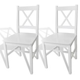 vidaXL Eetkamerstoelen 2 stuks Grenenhout Wit - 34% Korting