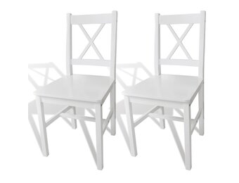 vidaXL Eetkamerstoelen 2 stuks Grenenhout Wit - 34% Korting