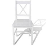 vidaXL Eetkamerstoelen 2 stuks Grenenhout Wit - 34% Korting