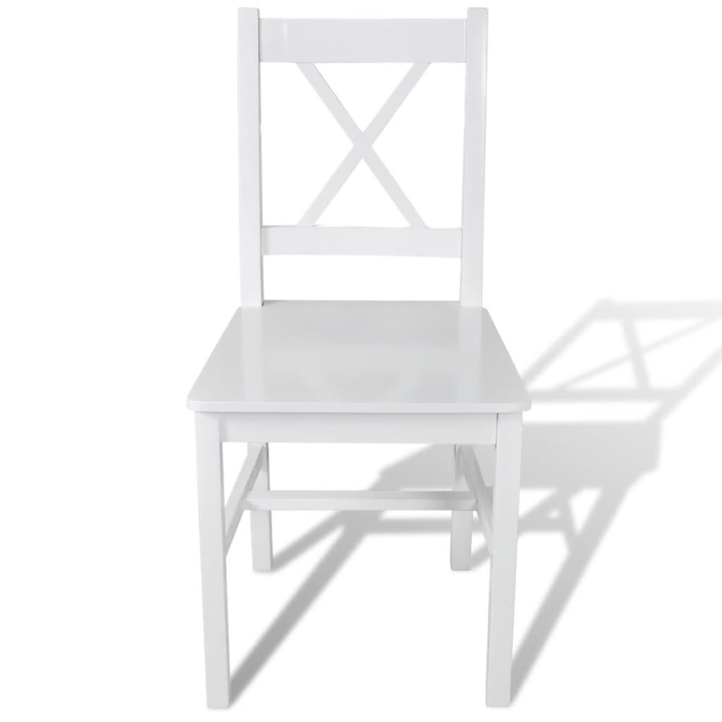 vidaXL Eetkamerstoelen 2 stuks Grenenhout Wit - 34% Korting