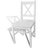 vidaXL Eetkamerstoelen 2 stuks Grenenhout Wit - 34% Korting