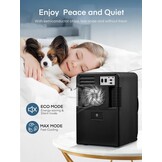 FOHERE Kleine mini-koelkast, 15 l/21 blikjes, draagbare koelkast AC + DC 12 V, stille modus, koelende en verwarmende functie, cosmeticakoeler, zwart