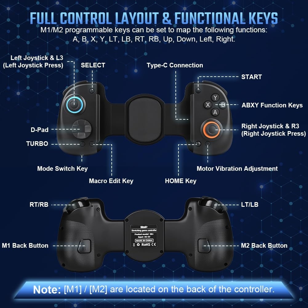Mobiele Gamecontroller met Hall Effect Joysticks - 33% Korting