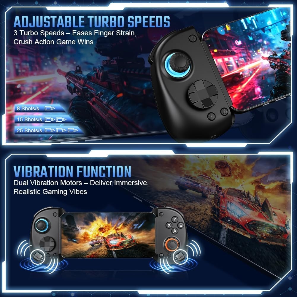 Mobiele Gamecontroller met Hall Effect Joysticks - 33% Korting