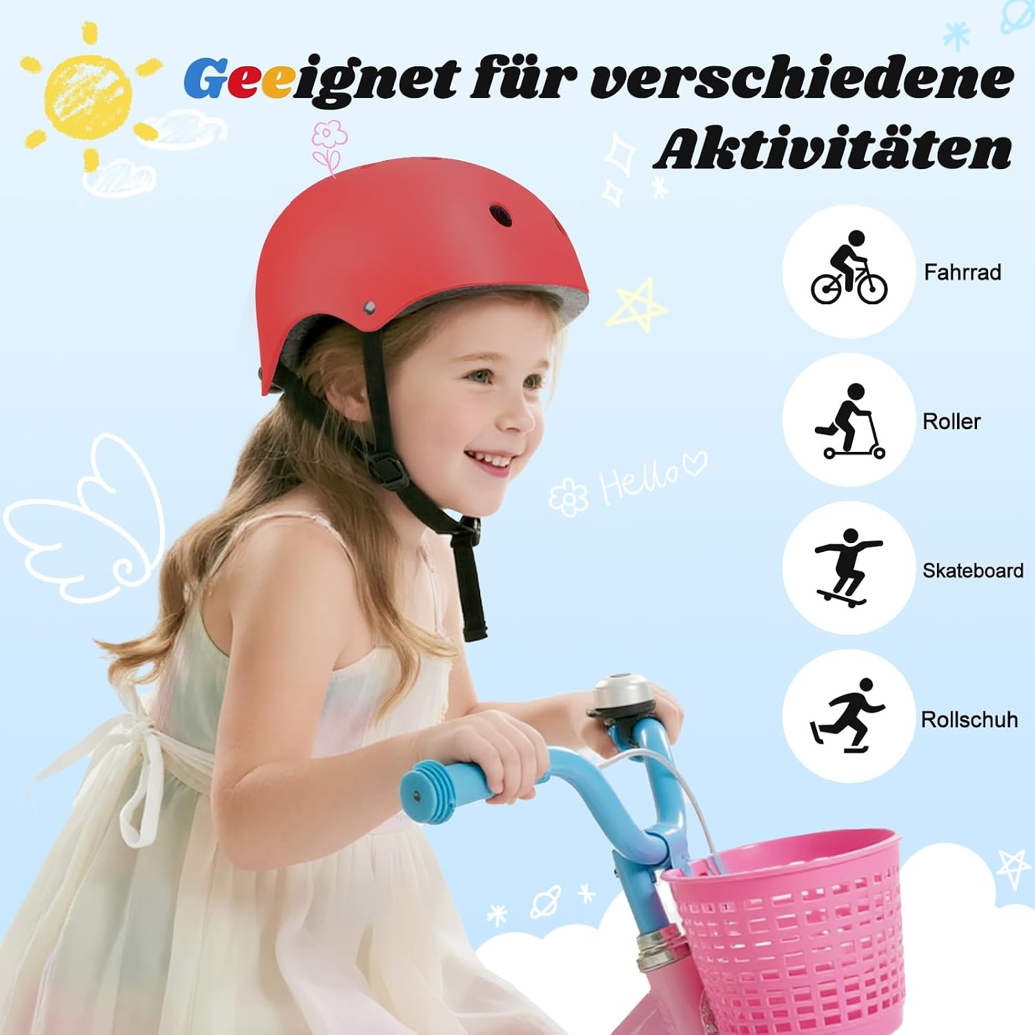 Rode Kinder Skaterhelm/Fietshelm Maat S (48-54cm) | EN1078 Gecertificeerd | 56% Korting