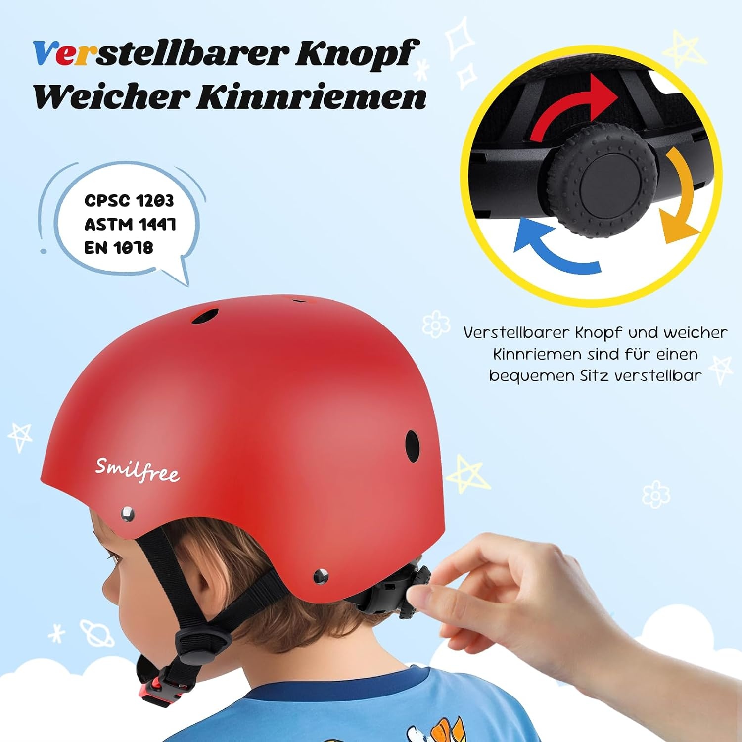 Rode Kinder Skaterhelm/Fietshelm Maat S (48-54cm) | EN1078 Gecertificeerd | 56% Korting