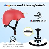 Rode Kinder Skaterhelm/Fietshelm Maat S (48-54cm) | EN1078 Gecertificeerd | 56% Korting