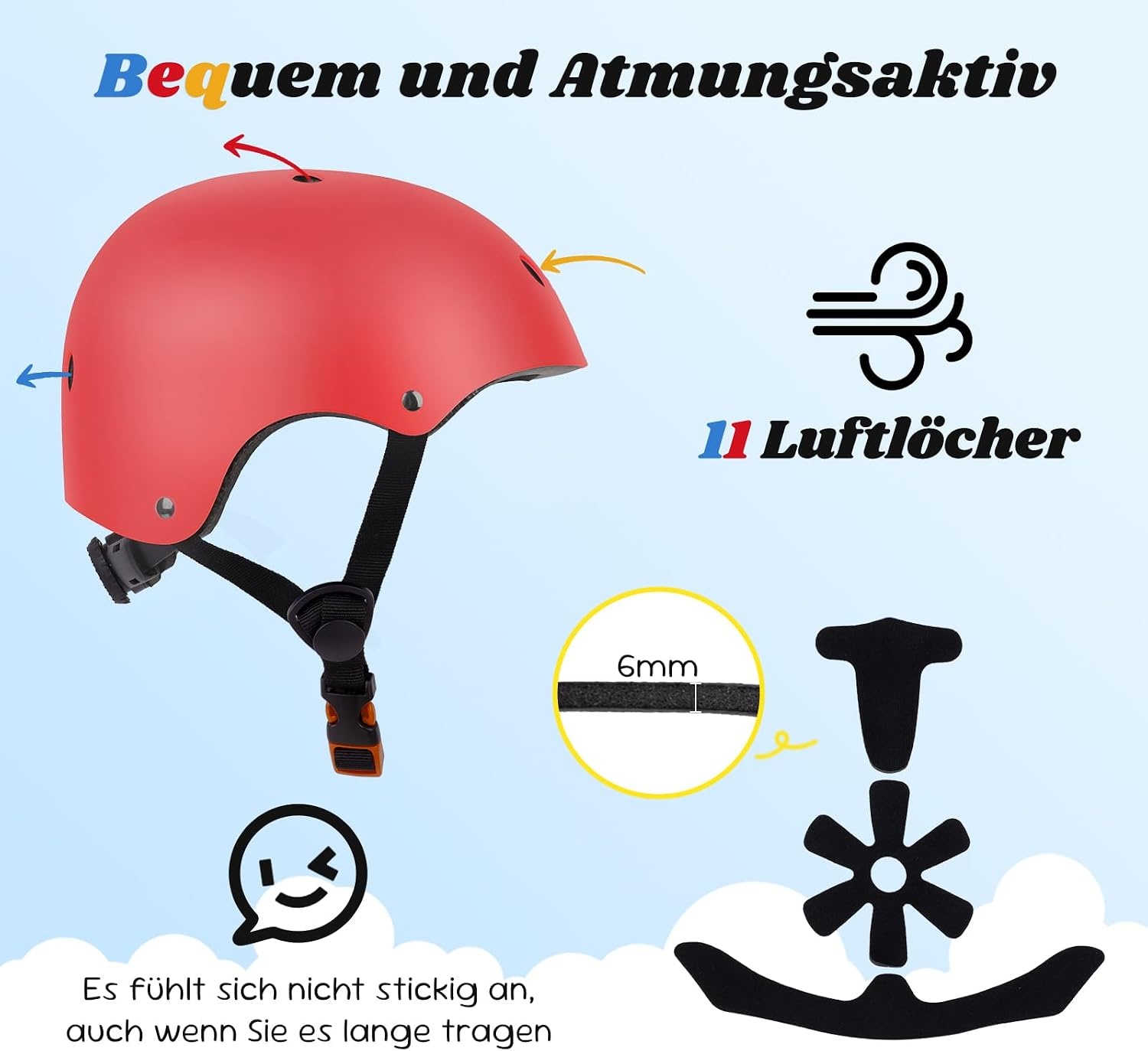 Rode Kinder Skaterhelm/Fietshelm Maat S (48-54cm) | EN1078 Gecertificeerd | 56% Korting