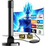 TV Antenne Binnen DVB-T2 | 4K HD Ontvangst | 360° Versterker | Magnetische Basis | 5m Kabel | 32% Korting