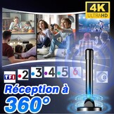 TV Antenne Binnen DVB-T2 | 4K HD Ontvangst | 360° Versterker | Magnetische Basis | 5m Kabel | 32% Korting