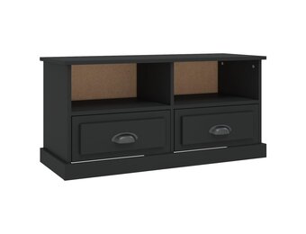 Tv-meubel bewerkt hout zwart 93x35,5x45 cm met 53% korting