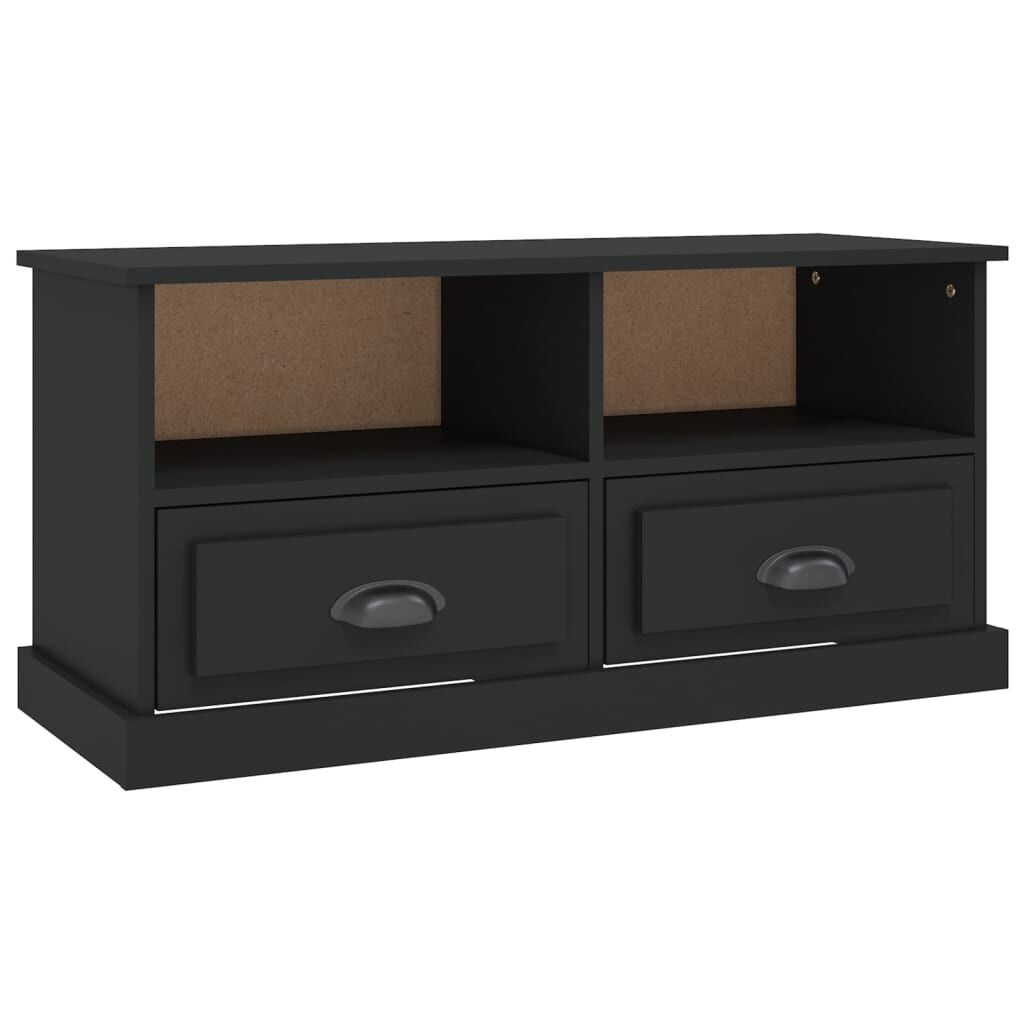 Tv-meubel bewerkt hout zwart 93x35,5x45 cm met 53% korting