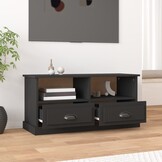 Tv-meubel bewerkt hout zwart 93x35,5x45 cm met 53% korting