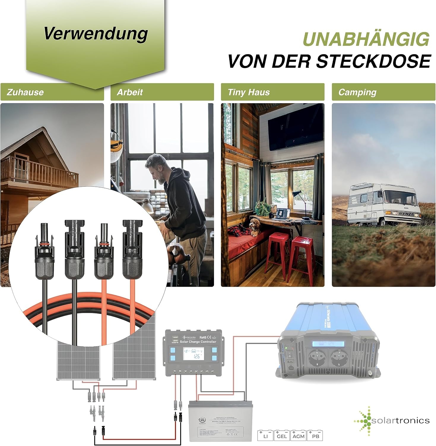 Solartronics Solar Verlengkabel Rood/Zwart 2 x 5 meter