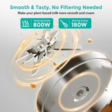 JAOGAUS Plantaardige Melkmachine 1200 ml - Roestvrij Staal