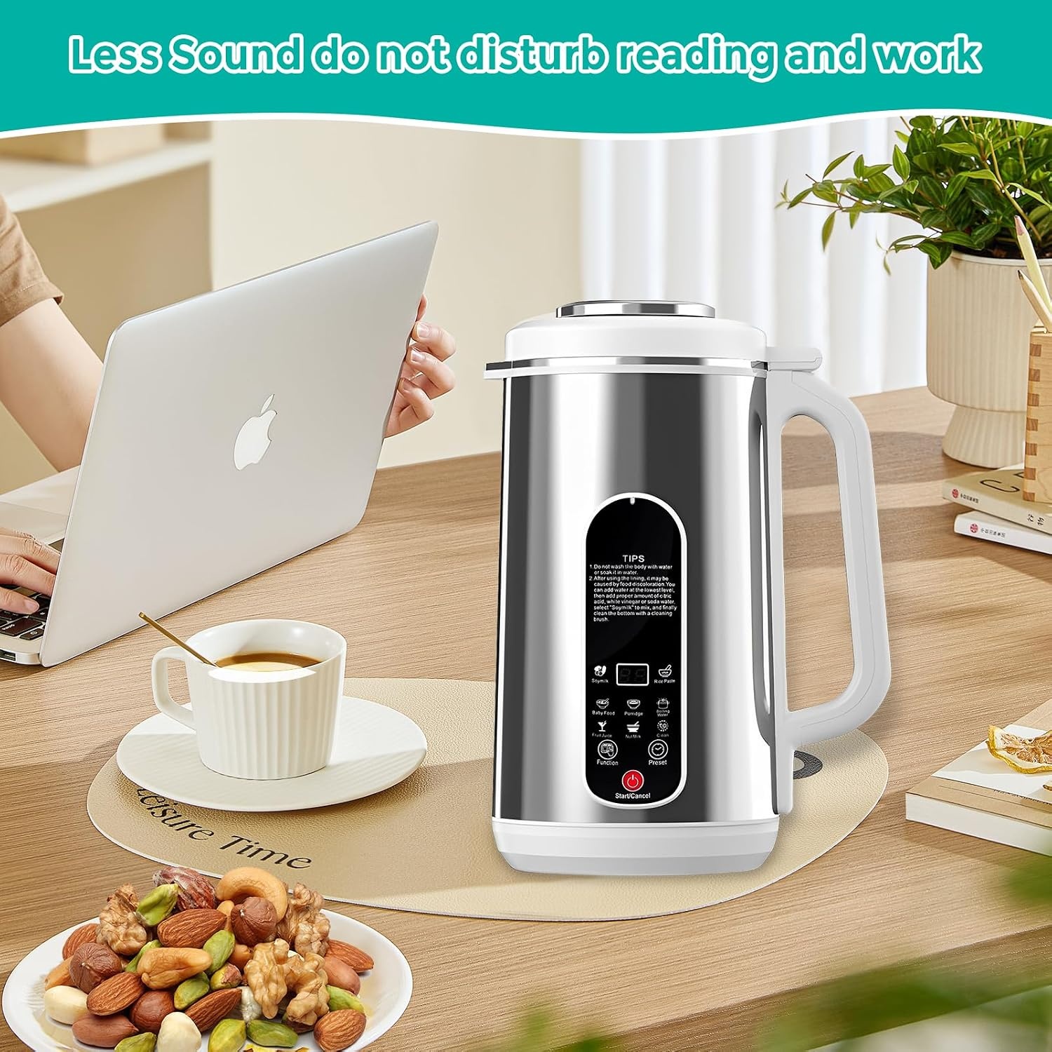 JAOGAUS Plantaardige Melkmachine 1200 ml - Roestvrij Staal